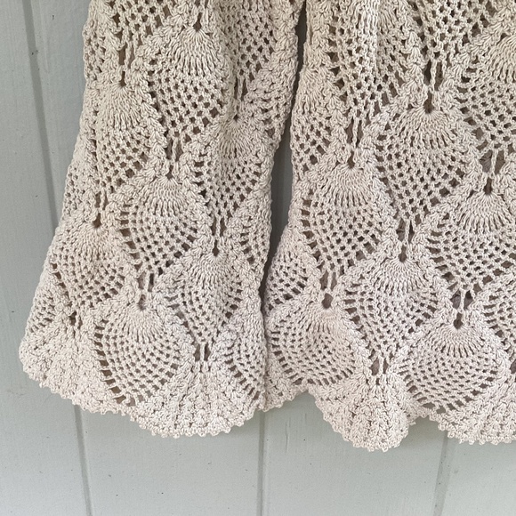 Free People CROCHET boho top ivory blouse xs - Picture 4 of 4